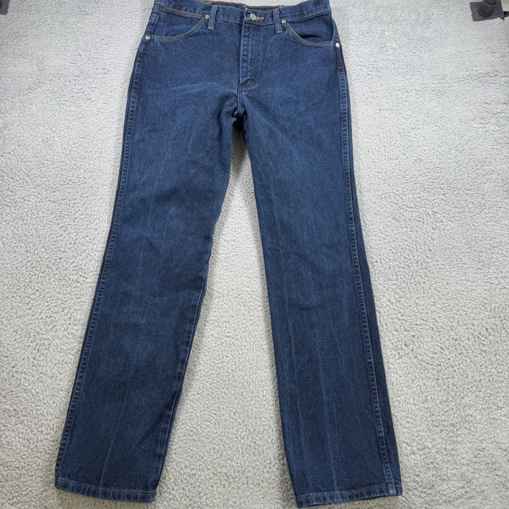 Wrangler 933SEDD Slim Fit Cowboy Cut Jeans Mens 33x31 Dark Wash Indigo Denim
